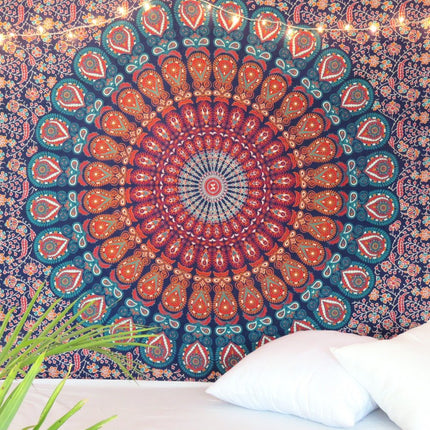 Blue and Orange Floral Cotton
