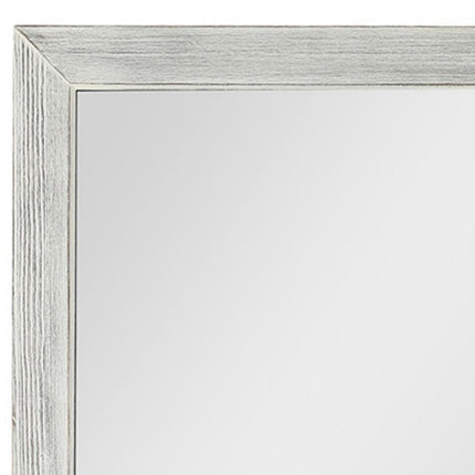 Brushed White Wooden Mirror