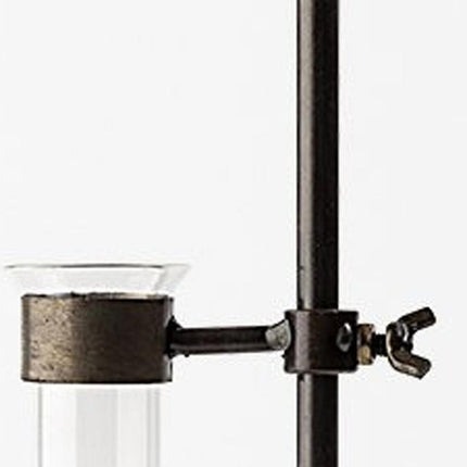 Set of Two Dark Brown Abstract Metal Cylinder Table Vases