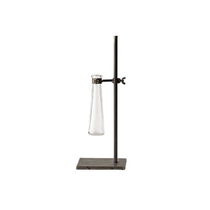 Set of Two Dark Brown Abstract Metal Cylinder Table Vases