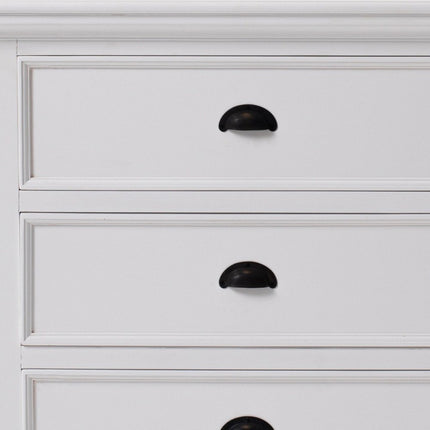Classic White Large Three Drawer Nightstand
