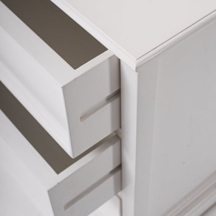 Classic White Large Three Drawer Nightstand