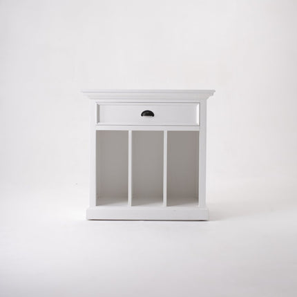 31" White Solid and Manufactured Wood Nightstand