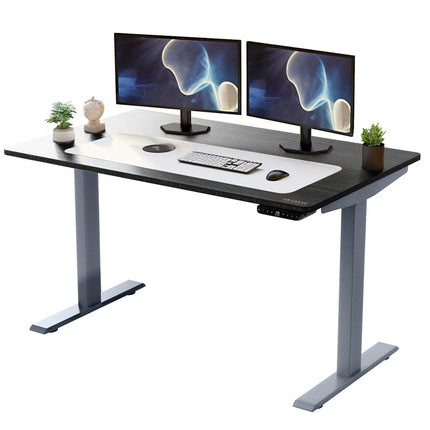 Adjustable Black and Gray Stainless Steel Rolling Computer Desk