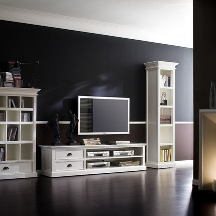 71" Classic White Entertainment Unit with Two Drawers
