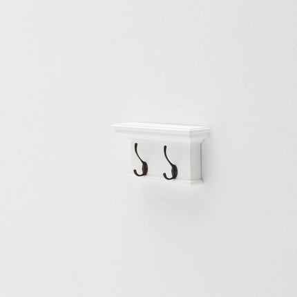 Classic White Two Hook Hanging Coat Rack
