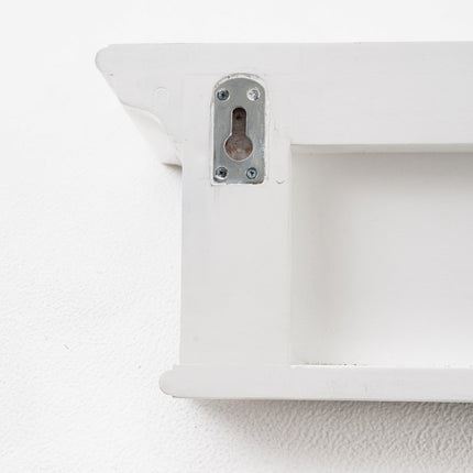 Classic White Wood Wide Four Hook Hanging Coat Rack