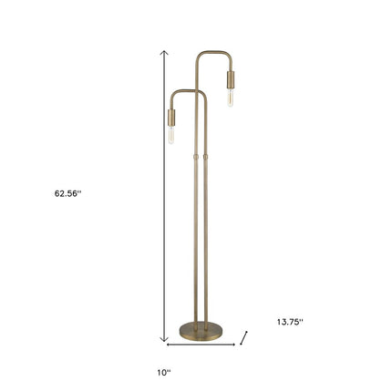 63" Two Light Torchiere Floor Lamp
