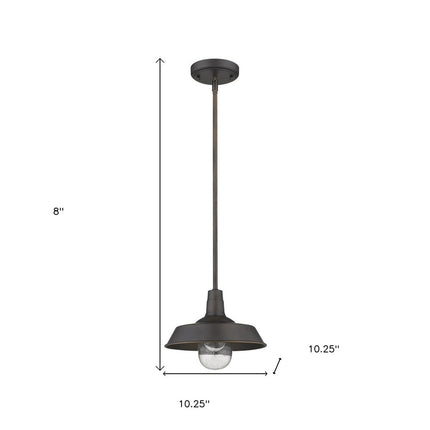 Antique Bronze Shallow Plate Adjustable Pendant Light
