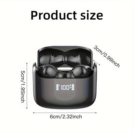 Wireless Headphones 5.3 Stereo Bass Earphones, Ear Buds 40H Dual Mic Call,