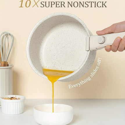 3Qt Pots with Removable Handles, Non Toxic Saucepan Set with Detachable Handle
