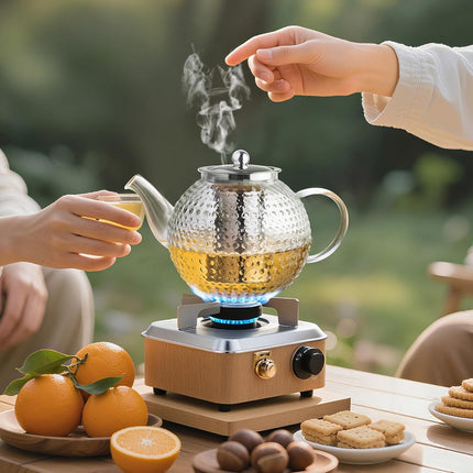 Vintage Clear Glass Teapot Featuring a Removable Infuser,Suitable for Stovetop Use