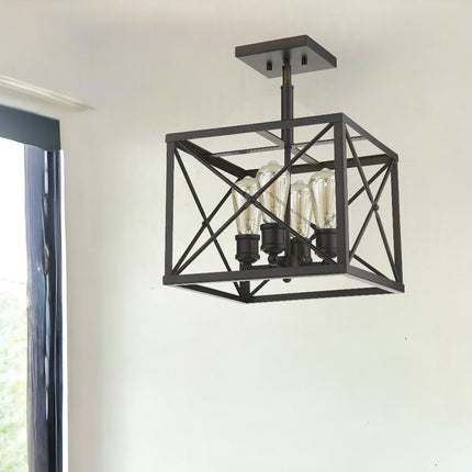 Brooklyn 4-Light Oil-Rubbed Bronze Convertible Pendant