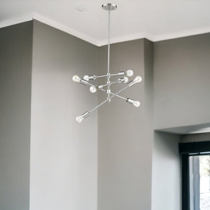 Calix 8-Light Satin Nickel Pendant