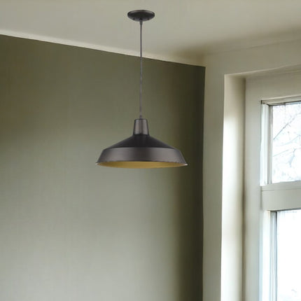 Industrial Brushed Bronze Hanging Light