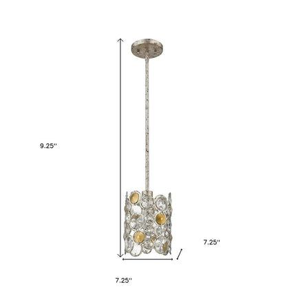 Vitozzi 1-Light Antique Silver Leaf Pendant
