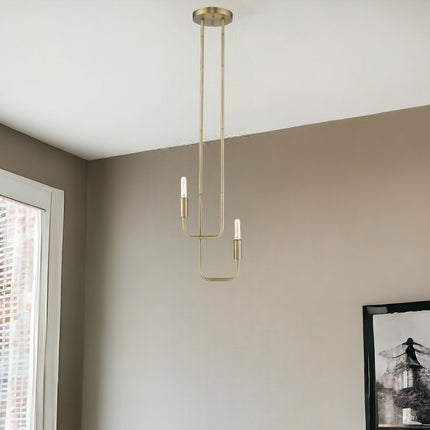Perret 2-Light Aged Brass Pendant