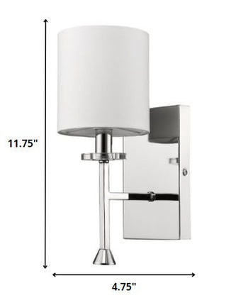 Minimalist Silver Wall Sconce with Fabric Shade