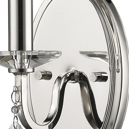 Silver Three Light Wall Sconce with White Fabric Shade