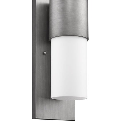 Contemporary Brushed Silver and White Wall Light