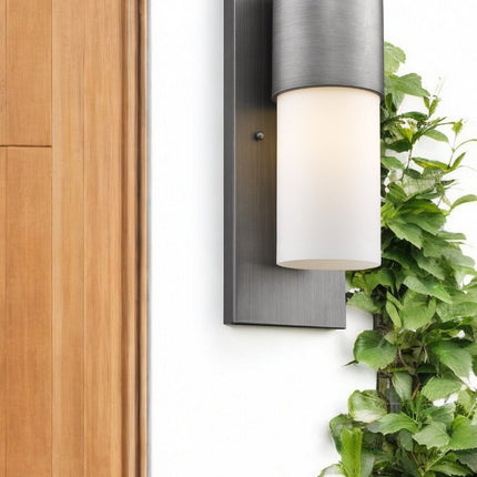 Contemporary Brushed Silver and White Wall Light