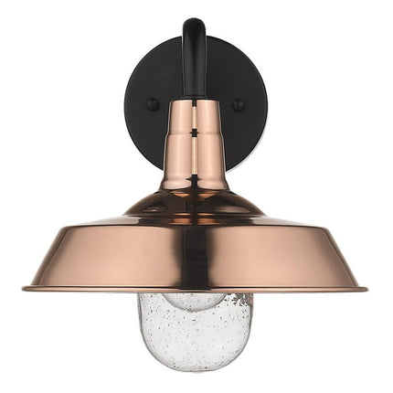 Shiny Copper Shallow Plate Shape Wall Light