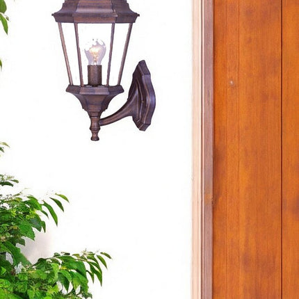 Dark Brown Swing Arm Lantern Wall Light