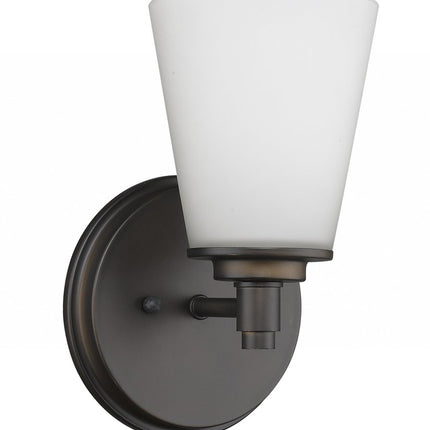 Bronze Wall Light with Frosted Glass Shade