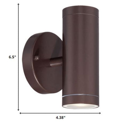 Bronze LED Two Light Can Shape Wall Sconce