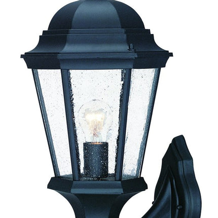 Matte Black Swing Arm Glass Lantern Wall Light
