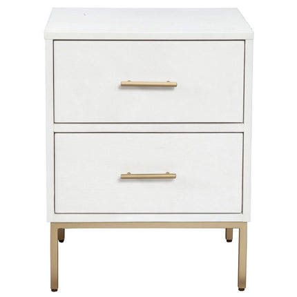 26" Solid Wood and Wood Two Drawer Nightstand