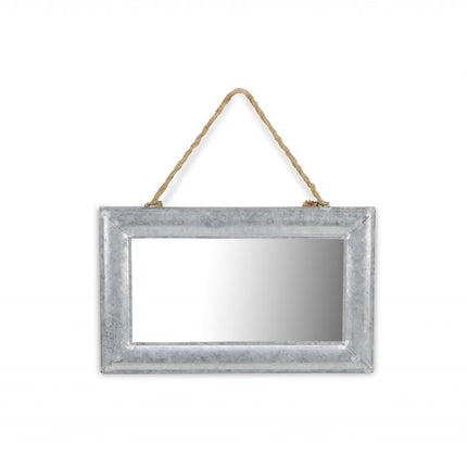 9" Silver Metal Framed Accent Mirror