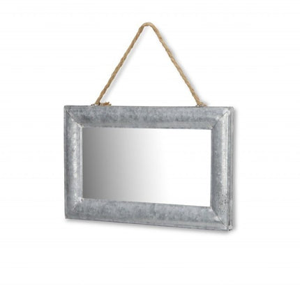 9" Silver Metal Framed Accent Mirror