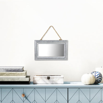 9" Silver Metal Framed Accent Mirror