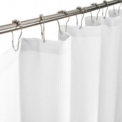 Luxurious White Waffle Weave Shower Curtain