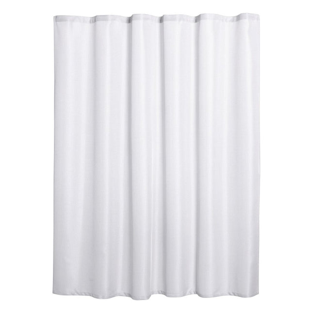 Luxurious White Waffle Weave Shower Curtain