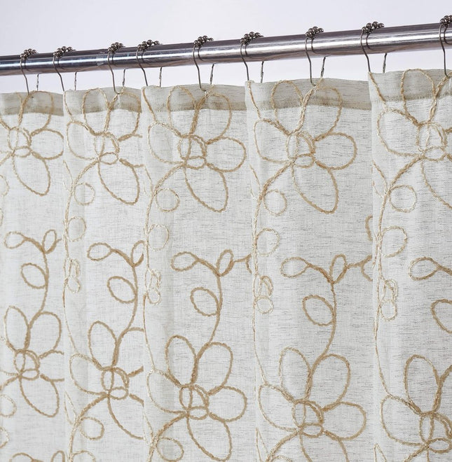 72" Linen Polyester Shower Curtain