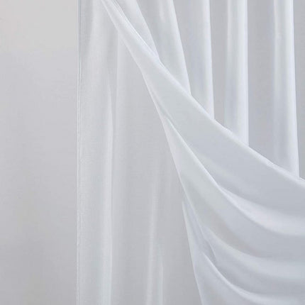 White Sheer and Grid Shower Curtain and Liner Set