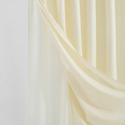 Ivory Sheer and Grid Shower Curtain and Liner Set
