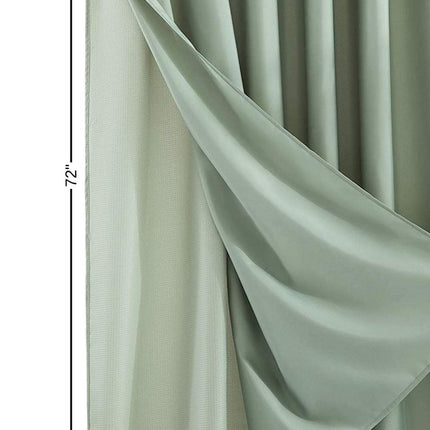 Sage Green Modern Grid Shower Curtain and Liner Set