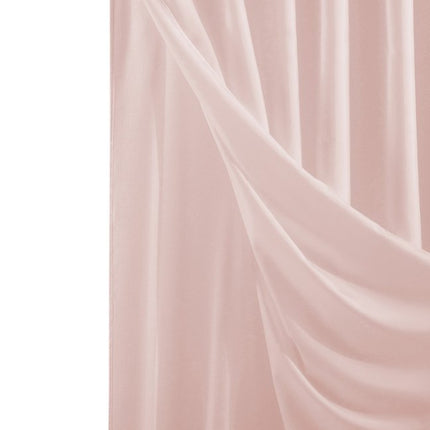 Blush Sheer and Grid Shower Curtain and Liner Set