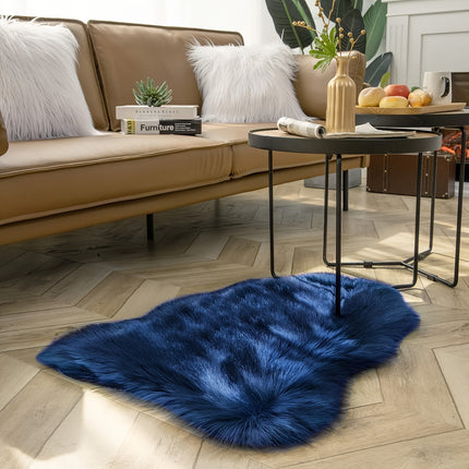 Soft and Fluffy Sheepskin Carpet - Non-slip Artificial Fur Carpet for Bedroom, Living Room and Game Room