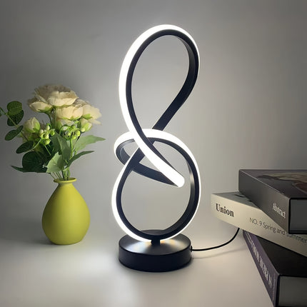 Modern Creative Spiral USB Desk Lamp with Memory Function, 3 Color Temperatures