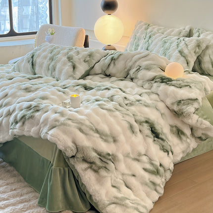 90*108inch Artificial Rabbit Blanket, Soft Warm Blanket, Suitable for Bedroom, Guest Room