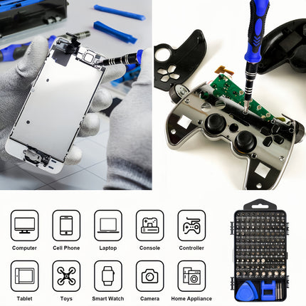 Precision Screwdriver Set 124pcs Electronics Tool Kit with 101 Bits Magnetic Screwdriver Set