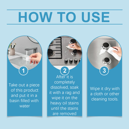 Kitchen Grease Cleaning Tablets, Home Cleaning Kitchen Stove Stains Multi-Functional Oil And Scale Removal