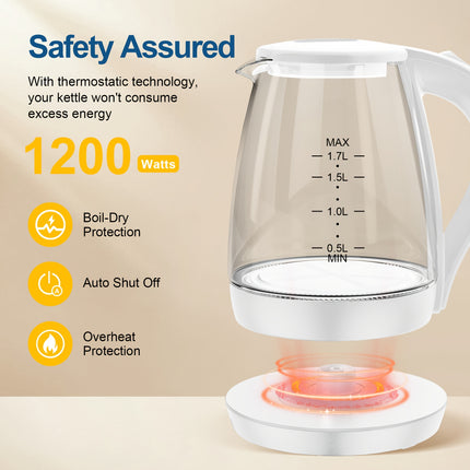 Kettle, Tea Kettle Electric with Water Dispenser, 1.7L BPA-Free, Fast Boiling 1200W, Auto Shut-Off