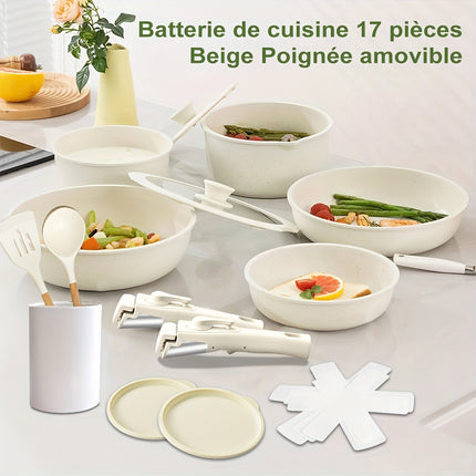 17pcs Cookware Set, Pot And Pan Set Non-stick