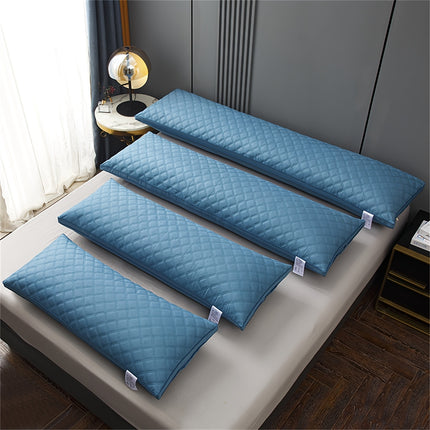 1pc Blue Luxury Quilted Body Pillow - Soft 3-Line Embossed Design, Machine Washable, Multiple Sizes