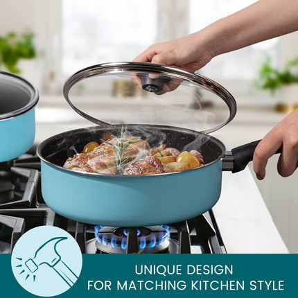 9pcs Nonstick Kitchen Pots and Pans Set Cookware Set, Aluminum  Dishwasher Safe,